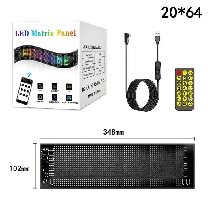 Flexible USB LED Car Display Screen with APP & Remote Control - Carmodza.com