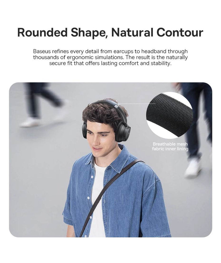 Baseus Wireless Noise Canceling Headphones - 120H Playtime - Carmodza.com