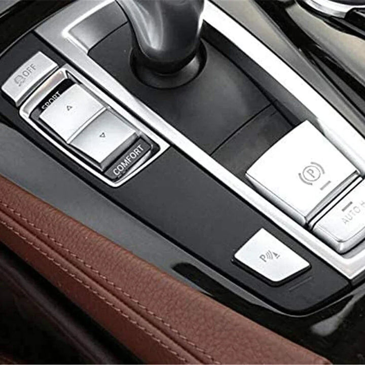 BMW Interior Switch Button Covers | Premium Silver ABS Trim Set - Carmodza.com