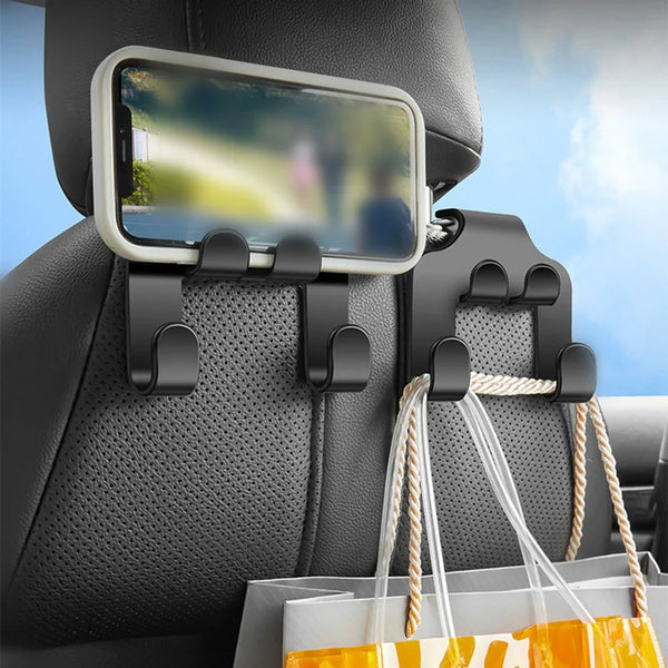 Car Headrest Hook Phone Holder for Purses and Bags (2 Pack) - Carmodza.com