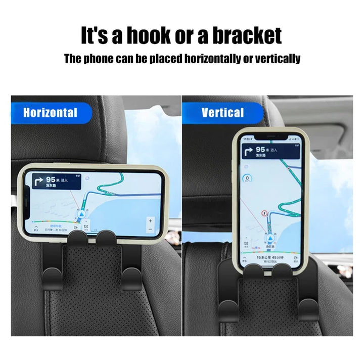Car Headrest Hook Phone Holder for Purses and Bags (2 Pack) - Carmodza.com