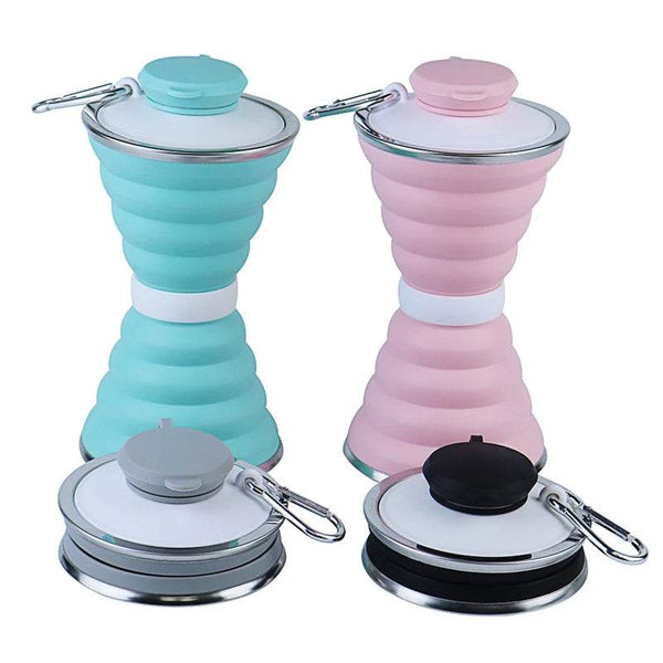 Foldable Car Travel Water Bottle - 500ml Portable Silicone - Carmodza.com
