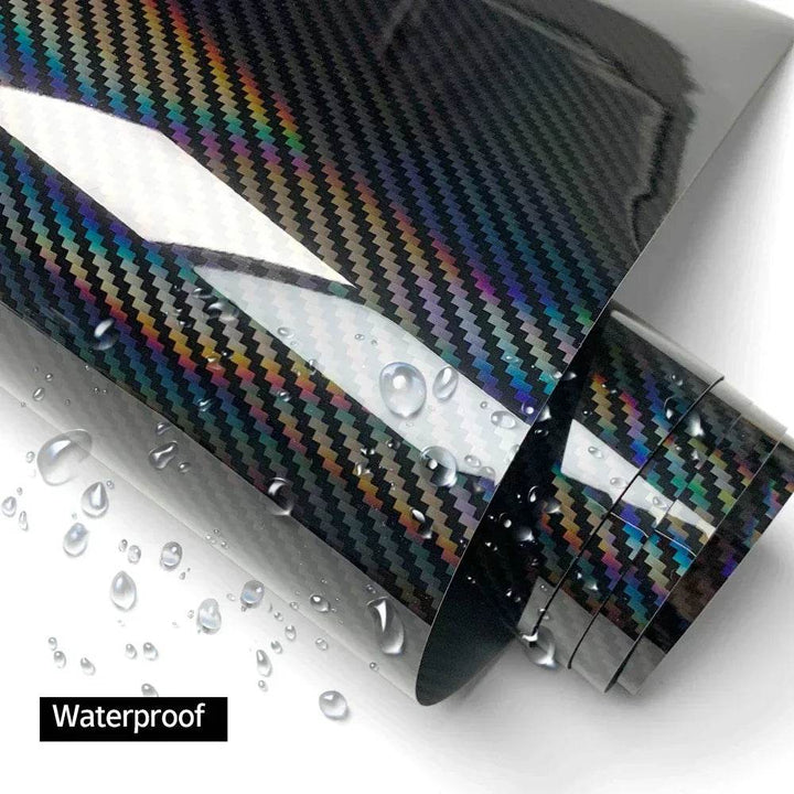 Holographic Carbon Fiber Vinyl Wrap | Glossy Car Sticker Film - Carmodza.com