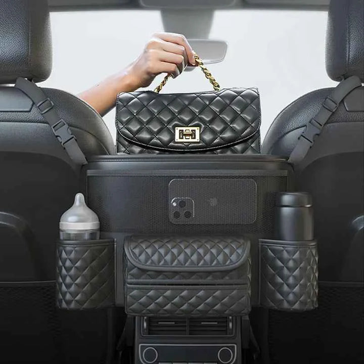 Universal Car Seat Middle Storage Bag – PU Leather Organizer - Carmodza.com