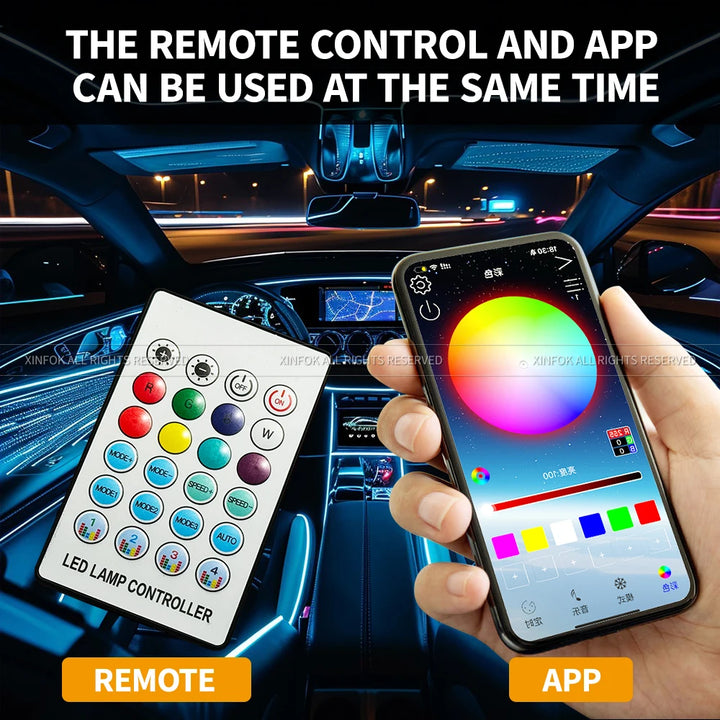 Car Interior LED Ambient Lights | App and Remote Control - Carmodza.com