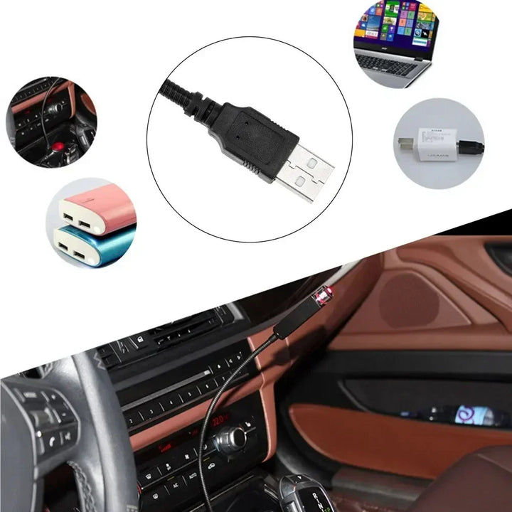 USB Car Galaxy Atmosphere Lamp with LED Star Projector Light - Carmodza.com
